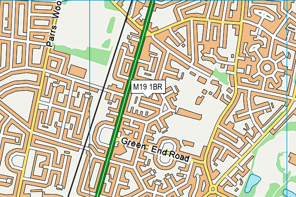 M19 1BR map - OS VectorMap District (Ordnance Survey)
