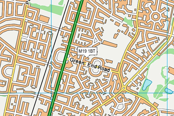 M19 1BT map - OS VectorMap District (Ordnance Survey)