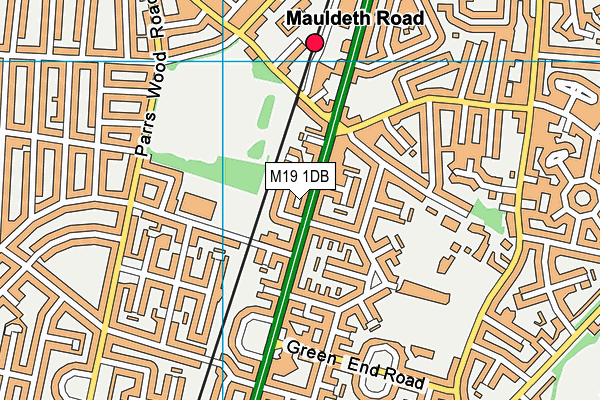 M19 1DB map - OS VectorMap District (Ordnance Survey)