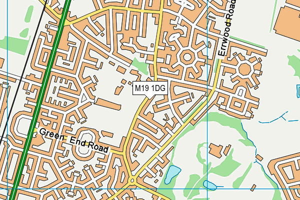 M19 1DG map - OS VectorMap District (Ordnance Survey)