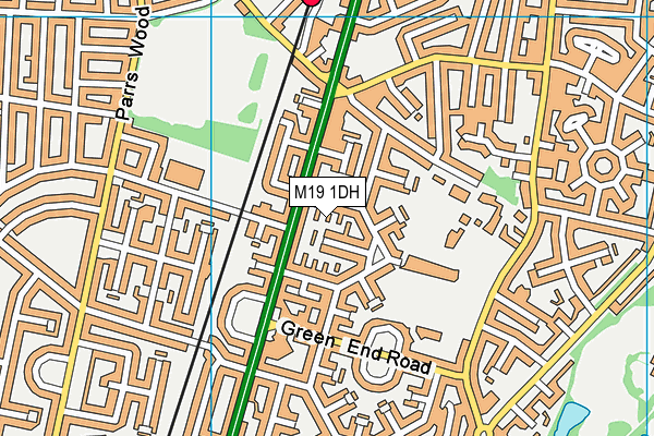 M19 1DH map - OS VectorMap District (Ordnance Survey)