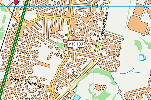 M19 1DJ map - OS VectorMap District (Ordnance Survey)