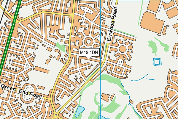 M19 1DN map - OS VectorMap District (Ordnance Survey)