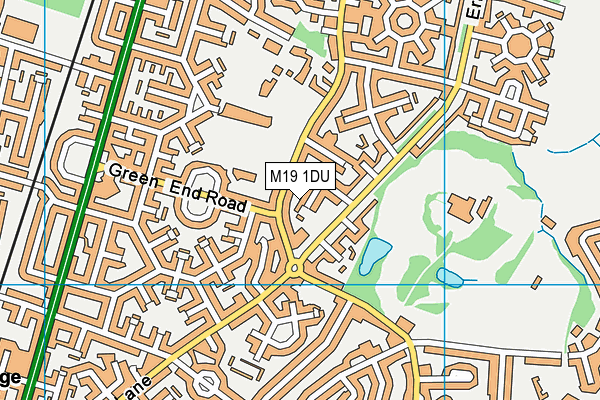 M19 1DU map - OS VectorMap District (Ordnance Survey)