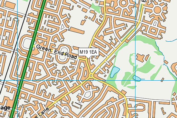 M19 1EA map - OS VectorMap District (Ordnance Survey)