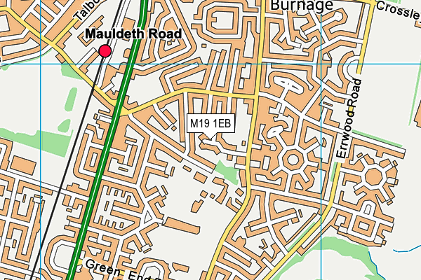 M19 1EB map - OS VectorMap District (Ordnance Survey)