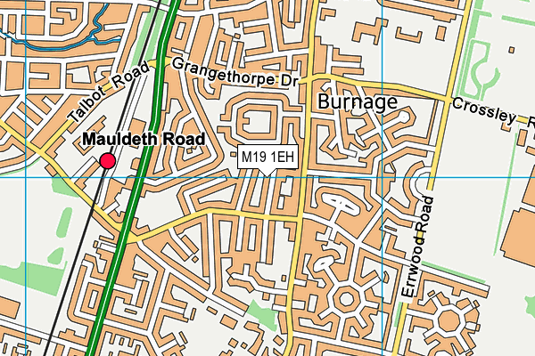 M19 1EH map - OS VectorMap District (Ordnance Survey)