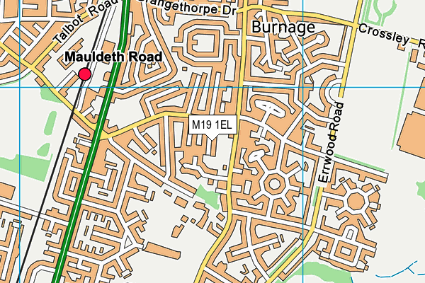 M19 1EL map - OS VectorMap District (Ordnance Survey)