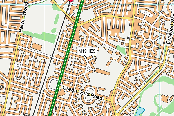 M19 1ES map - OS VectorMap District (Ordnance Survey)