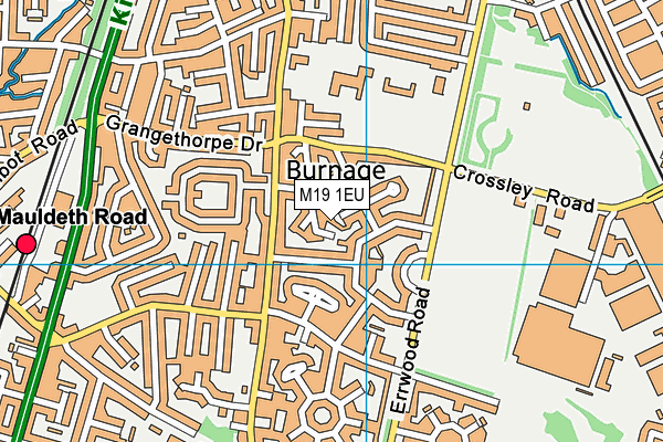 M19 1EU map - OS VectorMap District (Ordnance Survey)