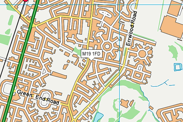 M19 1FD map - OS VectorMap District (Ordnance Survey)