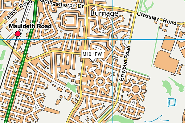 M19 1FW map - OS VectorMap District (Ordnance Survey)