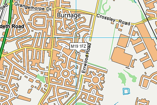 M19 1FZ map - OS VectorMap District (Ordnance Survey)