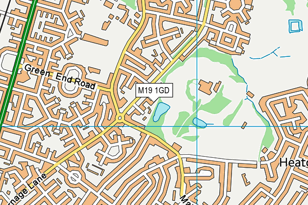 M19 1GD map - OS VectorMap District (Ordnance Survey)