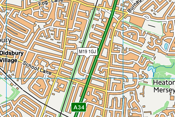 M19 1GJ map - OS VectorMap District (Ordnance Survey)