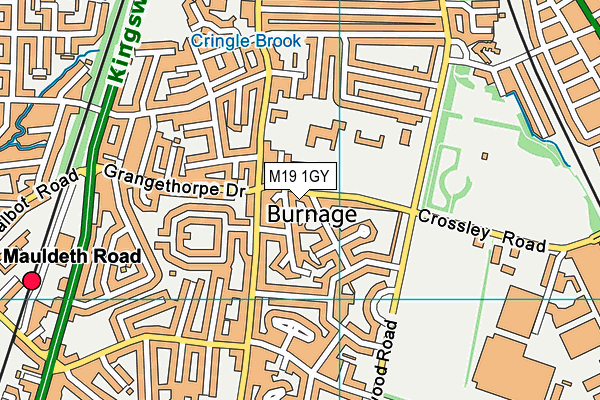 M19 1GY map - OS VectorMap District (Ordnance Survey)