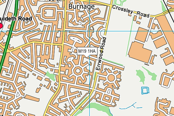 M19 1HA map - OS VectorMap District (Ordnance Survey)