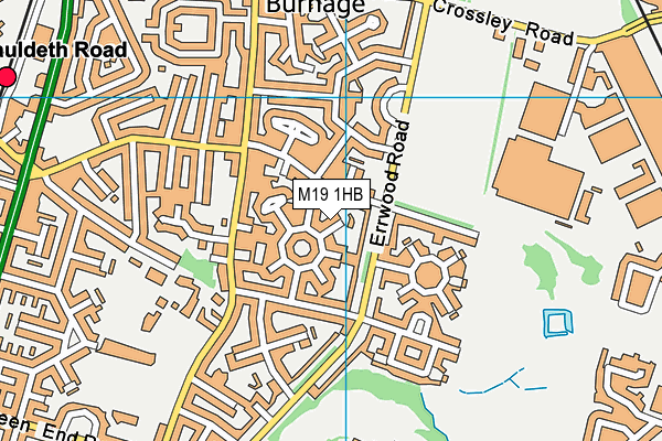 M19 1HB map - OS VectorMap District (Ordnance Survey)