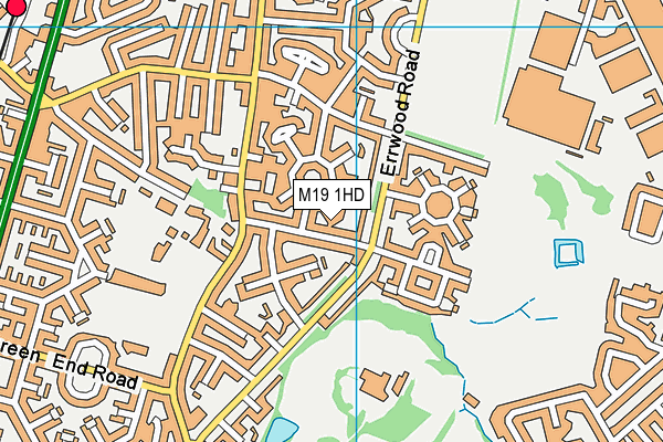 M19 1HD map - OS VectorMap District (Ordnance Survey)