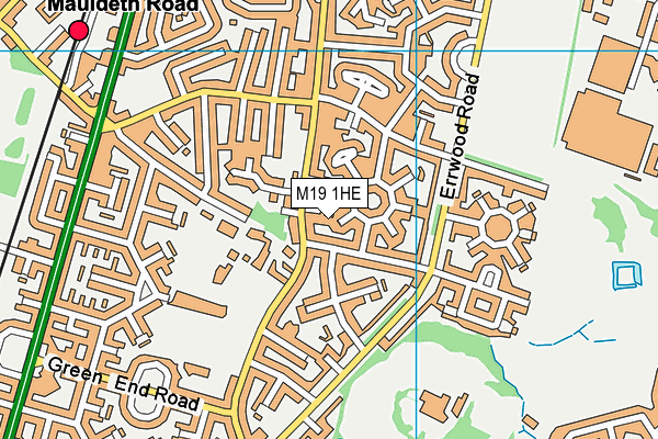 M19 1HE map - OS VectorMap District (Ordnance Survey)