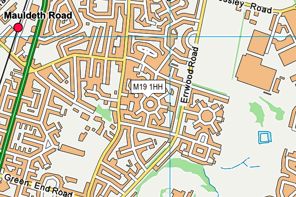 M19 1HH map - OS VectorMap District (Ordnance Survey)