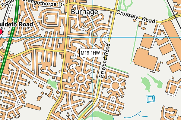 M19 1HW map - OS VectorMap District (Ordnance Survey)