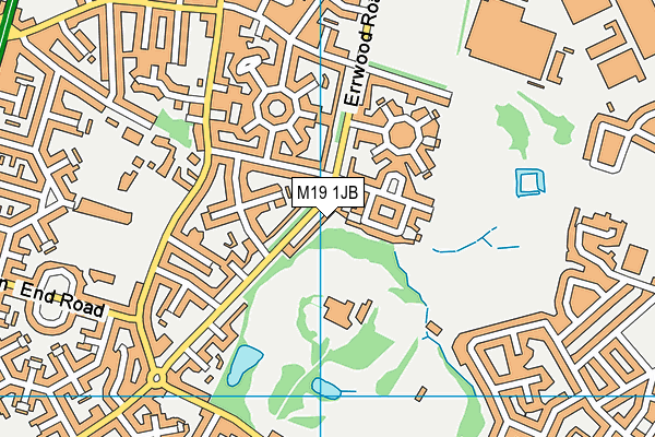 M19 1JB map - OS VectorMap District (Ordnance Survey)