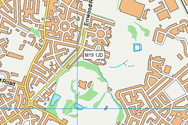 M19 1JD map - OS VectorMap District (Ordnance Survey)