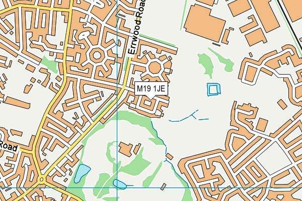 M19 1JE map - OS VectorMap District (Ordnance Survey)