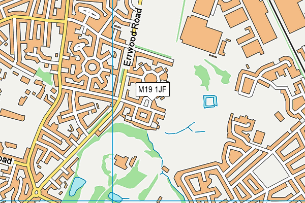 M19 1JF map - OS VectorMap District (Ordnance Survey)