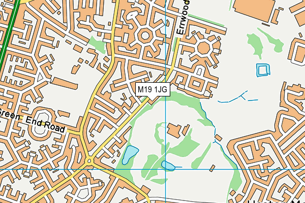 M19 1JG map - OS VectorMap District (Ordnance Survey)