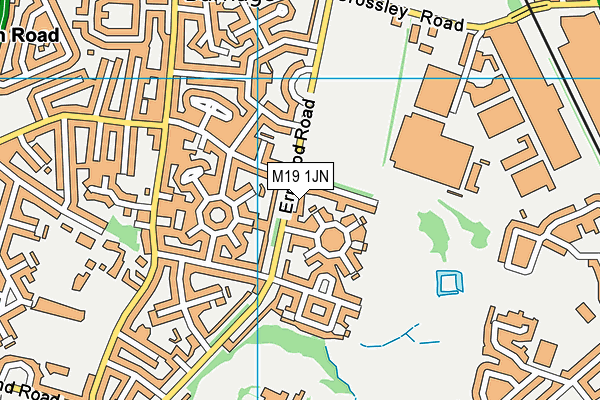 M19 1JN map - OS VectorMap District (Ordnance Survey)