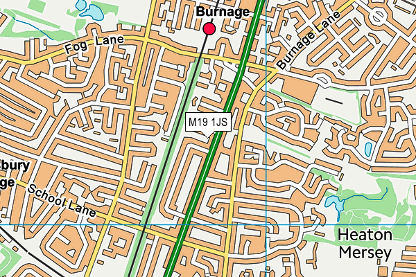 M19 1JS map - OS VectorMap District (Ordnance Survey)