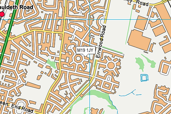 M19 1JY map - OS VectorMap District (Ordnance Survey)