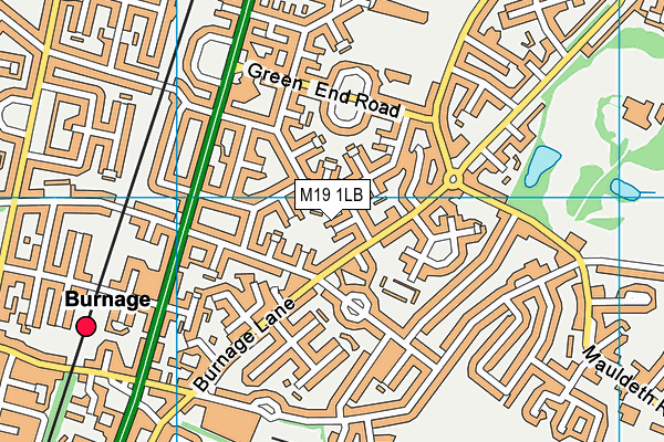 M19 1LB map - OS VectorMap District (Ordnance Survey)