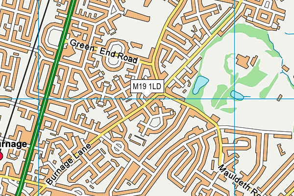 M19 1LD map - OS VectorMap District (Ordnance Survey)