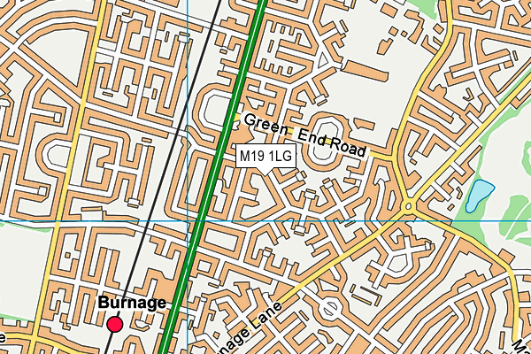 M19 1LG map - OS VectorMap District (Ordnance Survey)