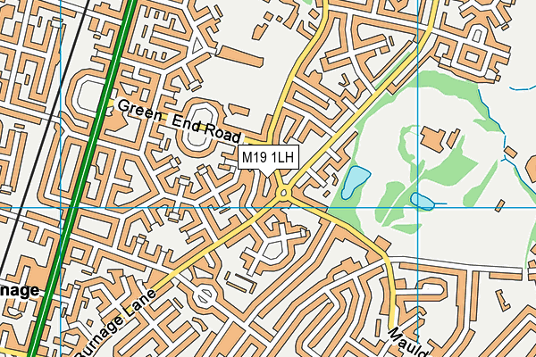 M19 1LH map - OS VectorMap District (Ordnance Survey)