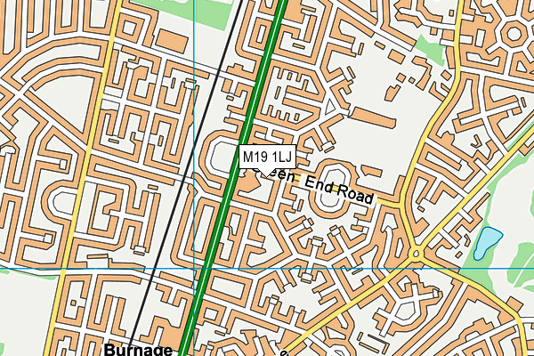 M19 1LJ map - OS VectorMap District (Ordnance Survey)