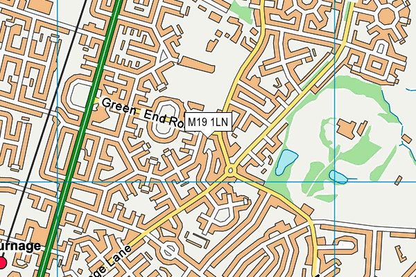 M19 1LN map - OS VectorMap District (Ordnance Survey)