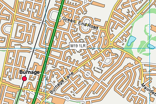 M19 1LR map - OS VectorMap District (Ordnance Survey)