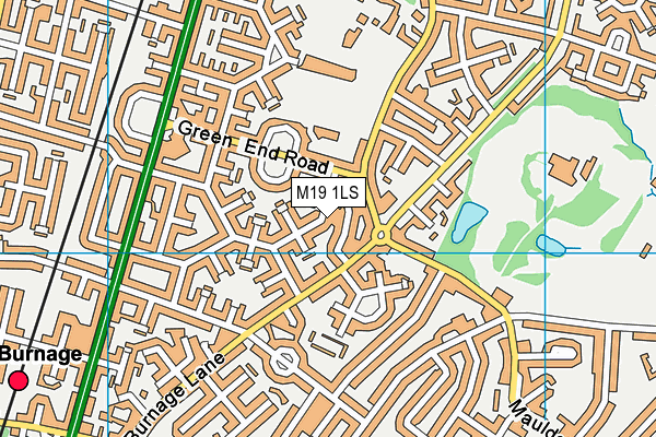 M19 1LS map - OS VectorMap District (Ordnance Survey)