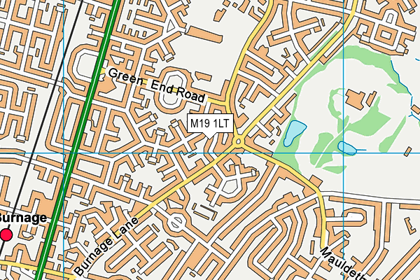 M19 1LT map - OS VectorMap District (Ordnance Survey)