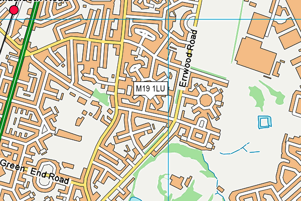 M19 1LU map - OS VectorMap District (Ordnance Survey)