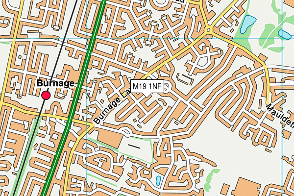M19 1NF map - OS VectorMap District (Ordnance Survey)