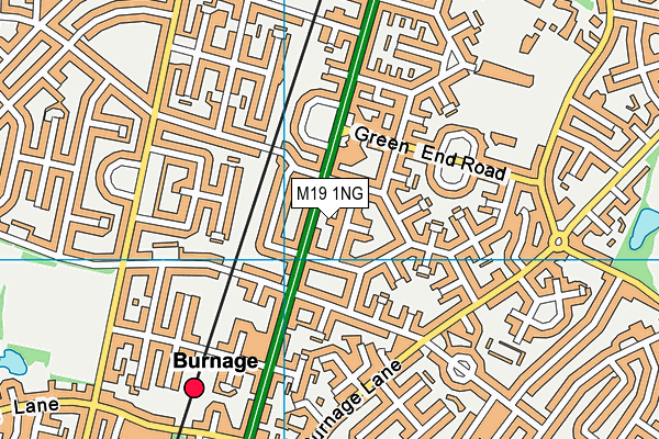 M19 1NG map - OS VectorMap District (Ordnance Survey)