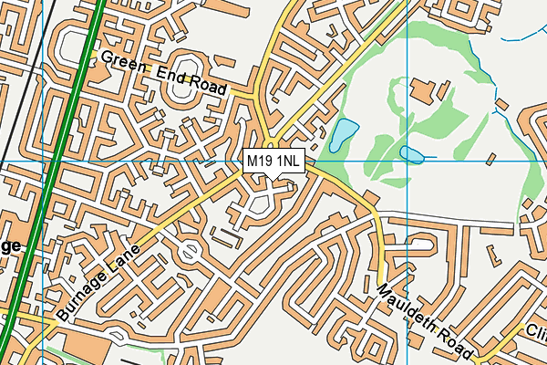 M19 1NL map - OS VectorMap District (Ordnance Survey)