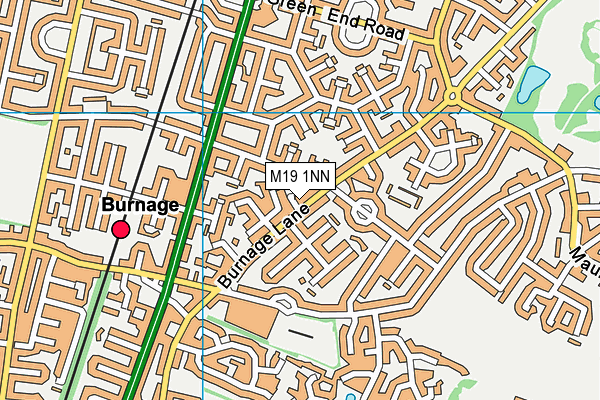 M19 1NN map - OS VectorMap District (Ordnance Survey)