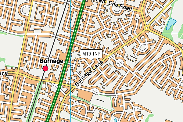 M19 1NP map - OS VectorMap District (Ordnance Survey)