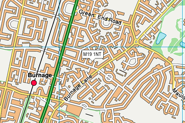 M19 1NT map - OS VectorMap District (Ordnance Survey)